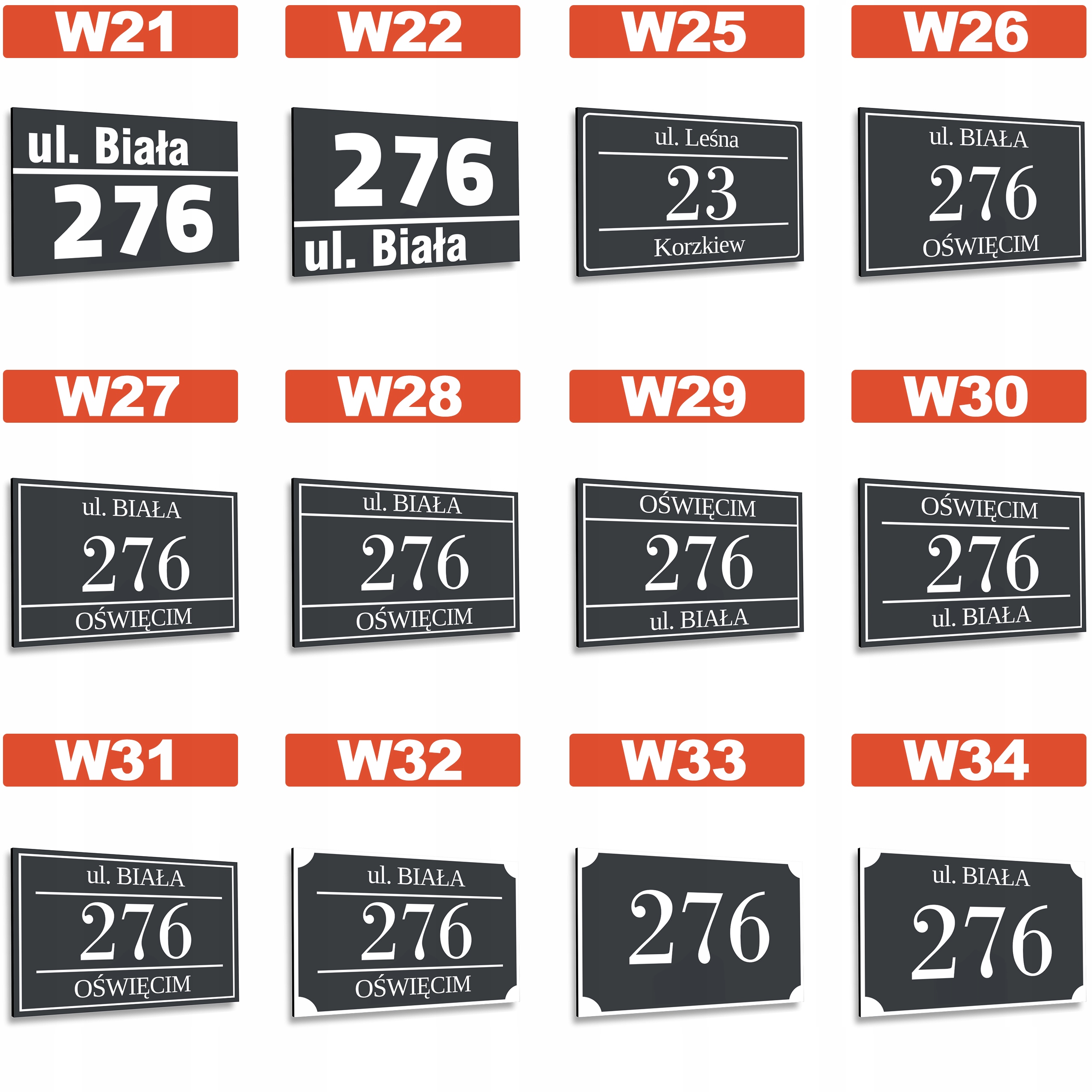 Tabliczka na dom ANTRACYT 32x21cm WYBÓR + KLEJ GRATIS Materiał aluminium