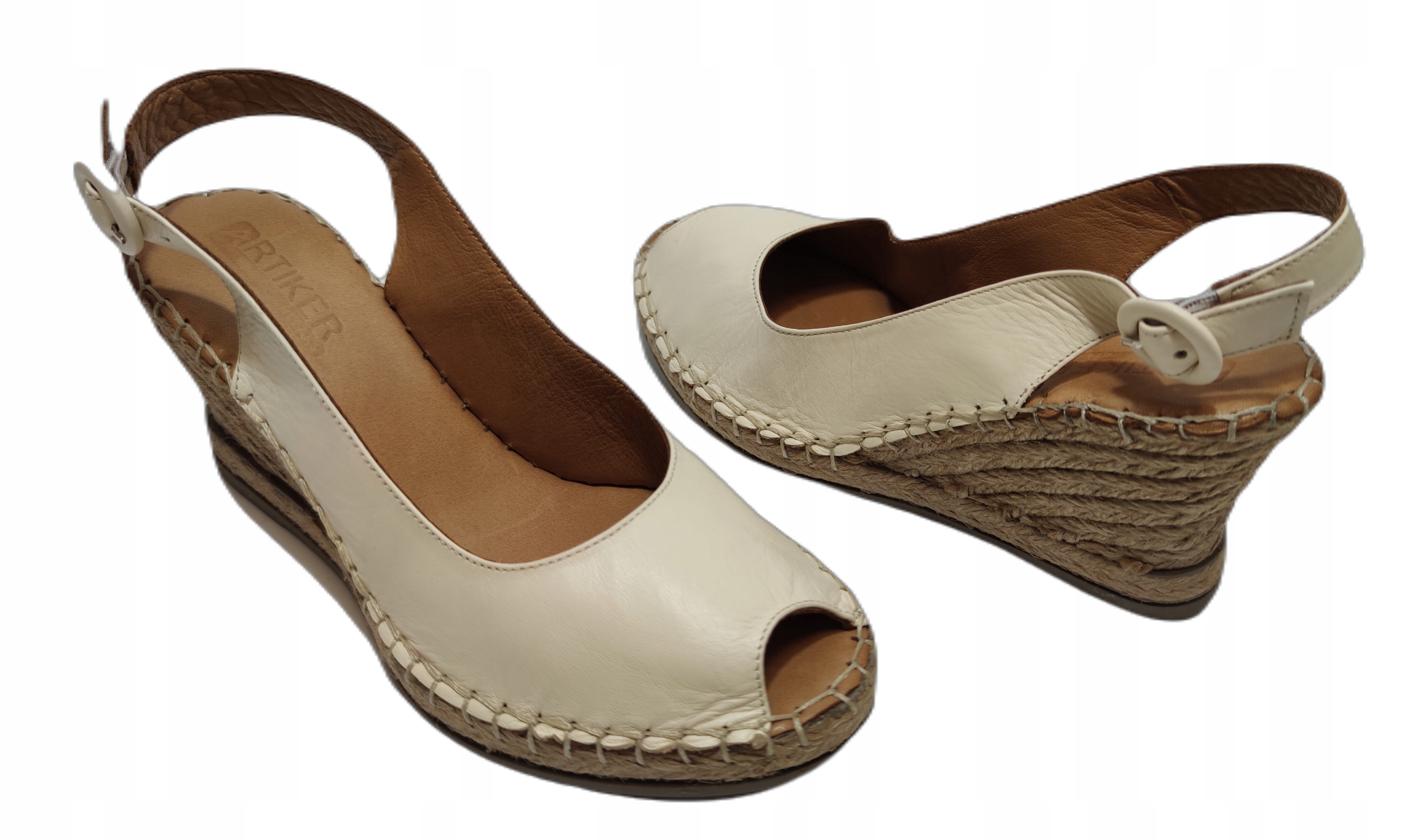 sandály Espadryle koturn Artiker 50C1094 Béžové 40
