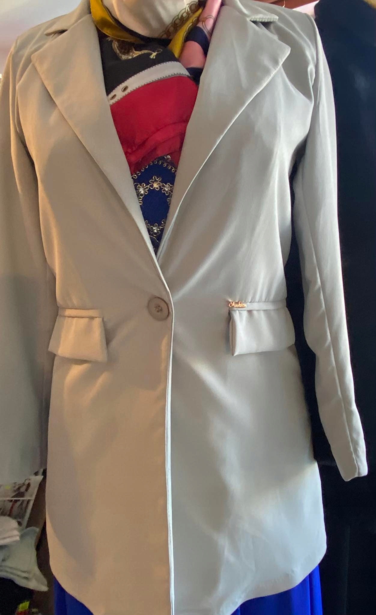 Kabát Y.l.d. Fashion Barva Šedá tenká vel. L