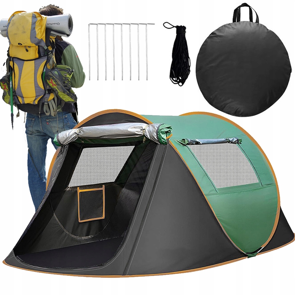 Silný Stan Stan Na Kempování Velký 2-MÍSTNÝ Jehlo 145x250 cm