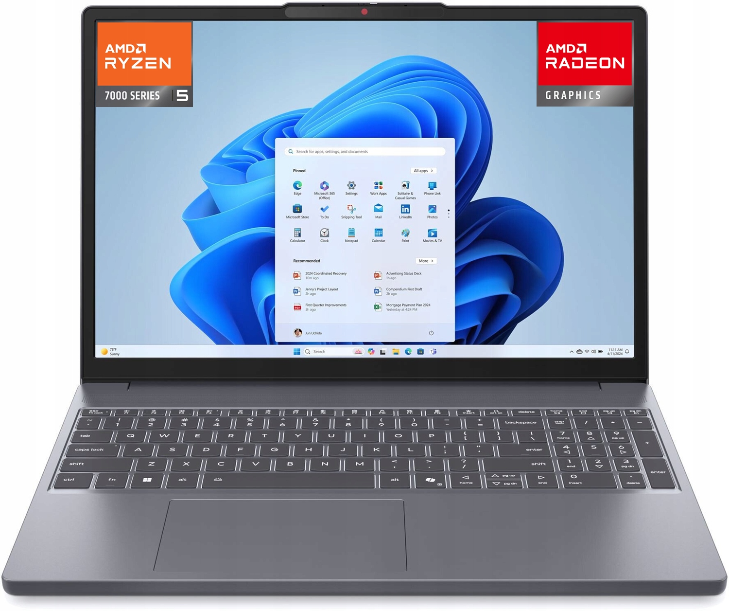 Notebook Lenovo IdeaPad Slim 3 15ARP10 15,3" Ryzen 5 7535HS 16GB SSD512GB W11