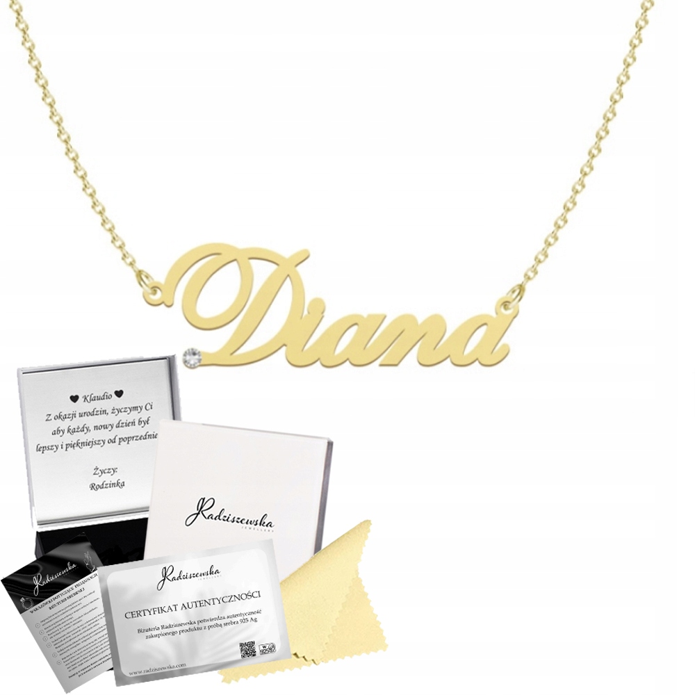 Zlatý Náhrdelník Se Jménem Diana Dárek Pro Ženu Stříbro 925 Přání