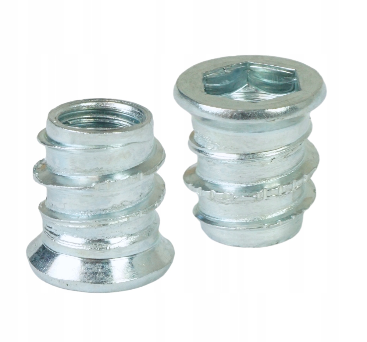 ZESTAW 10x MUFA M8 x 15 MM DWUGWINTOWA MEBLOWA WKRĘCANA DO DREWNA WPUSTKA Długość 15 mm