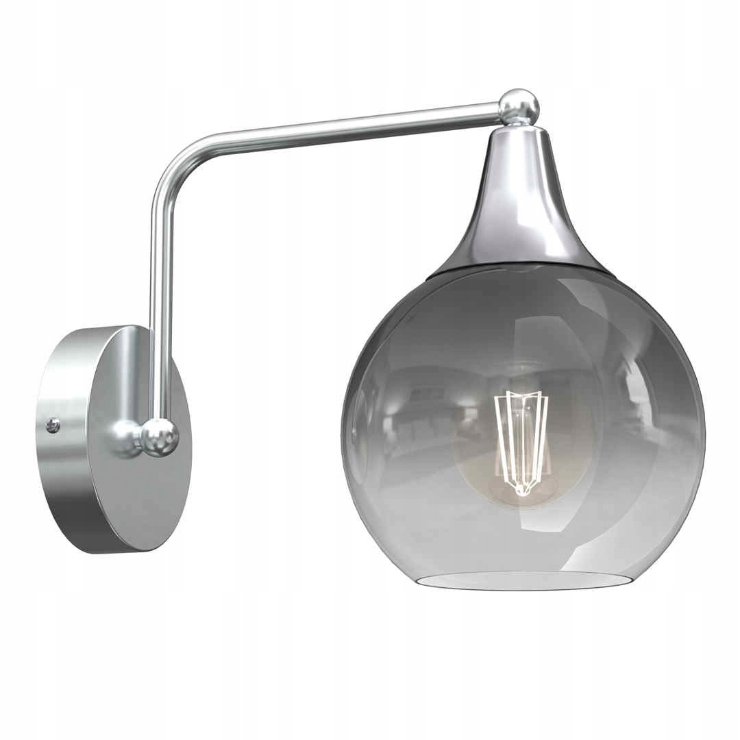 Stříbrná skleněná nástěnná lampa E27 60W Monte Eko-light