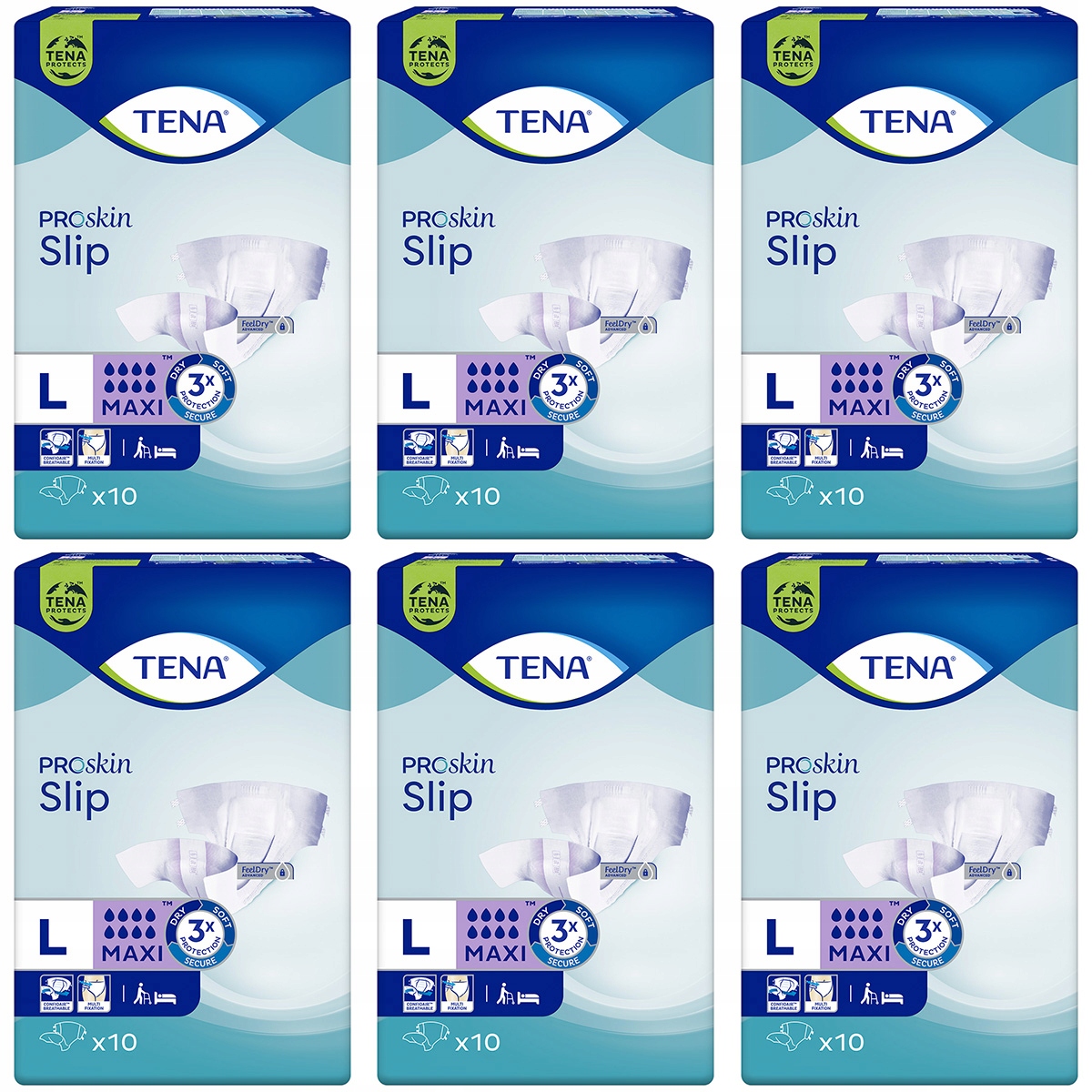 

Tena Slip Maxi L 6 opakowań po 10 szt