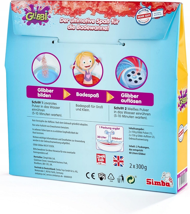 SIMBA GLIBBI SLIME ZABAWA DO KĄPIELI Kolor Czerwony LAVAROT 3+ Lat Marka Simba