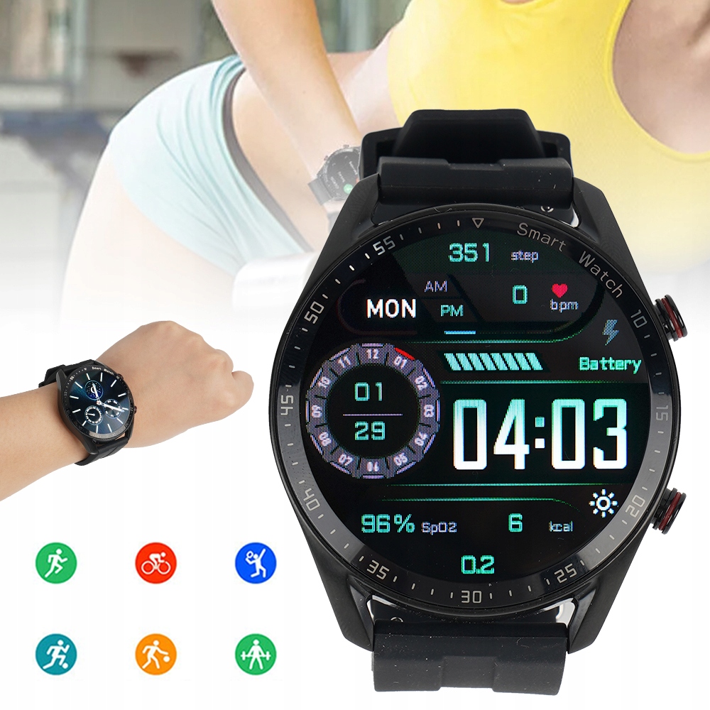 INTELIGENTNY ZEGAREK SPORTOWY MĘSKI SMARTWATCH Z FUNKCJĄ TELEFONU BLUETOOTH Kompatybilność systemowa Android iOS