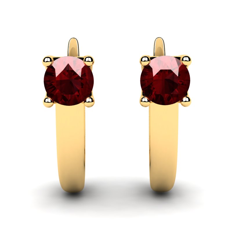 

Kolczyki Złote Klasyczne Z Bordowymi Cyrkoniami