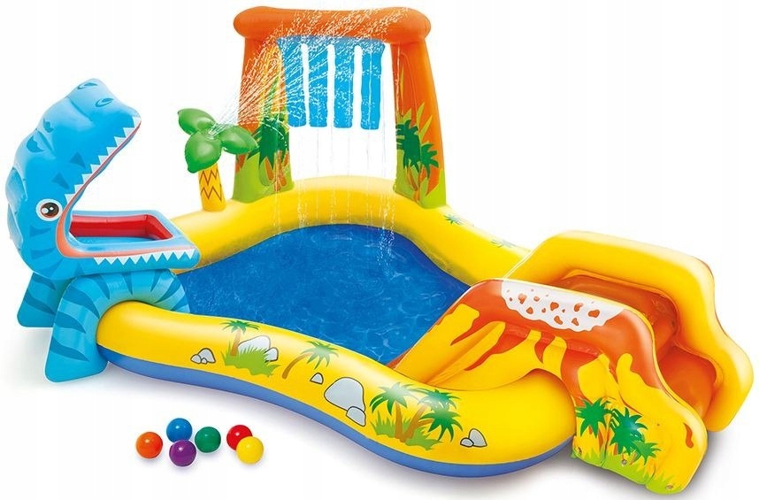 Bazén Nafukovacie detské ihrisko Dinosaury Intex 57444 Šmýkačka Fontána