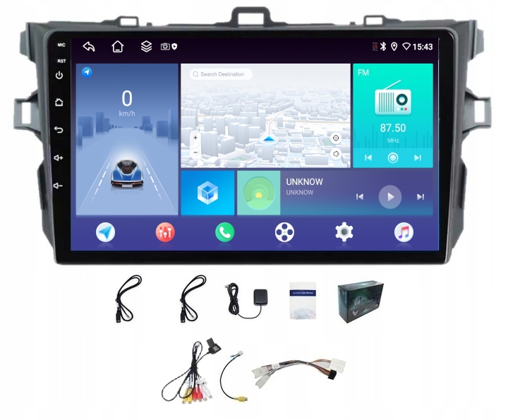 Rádio Navigácia Carplay Gps Android Toyota Corolla 2006-2013 4GB 64GB Sim