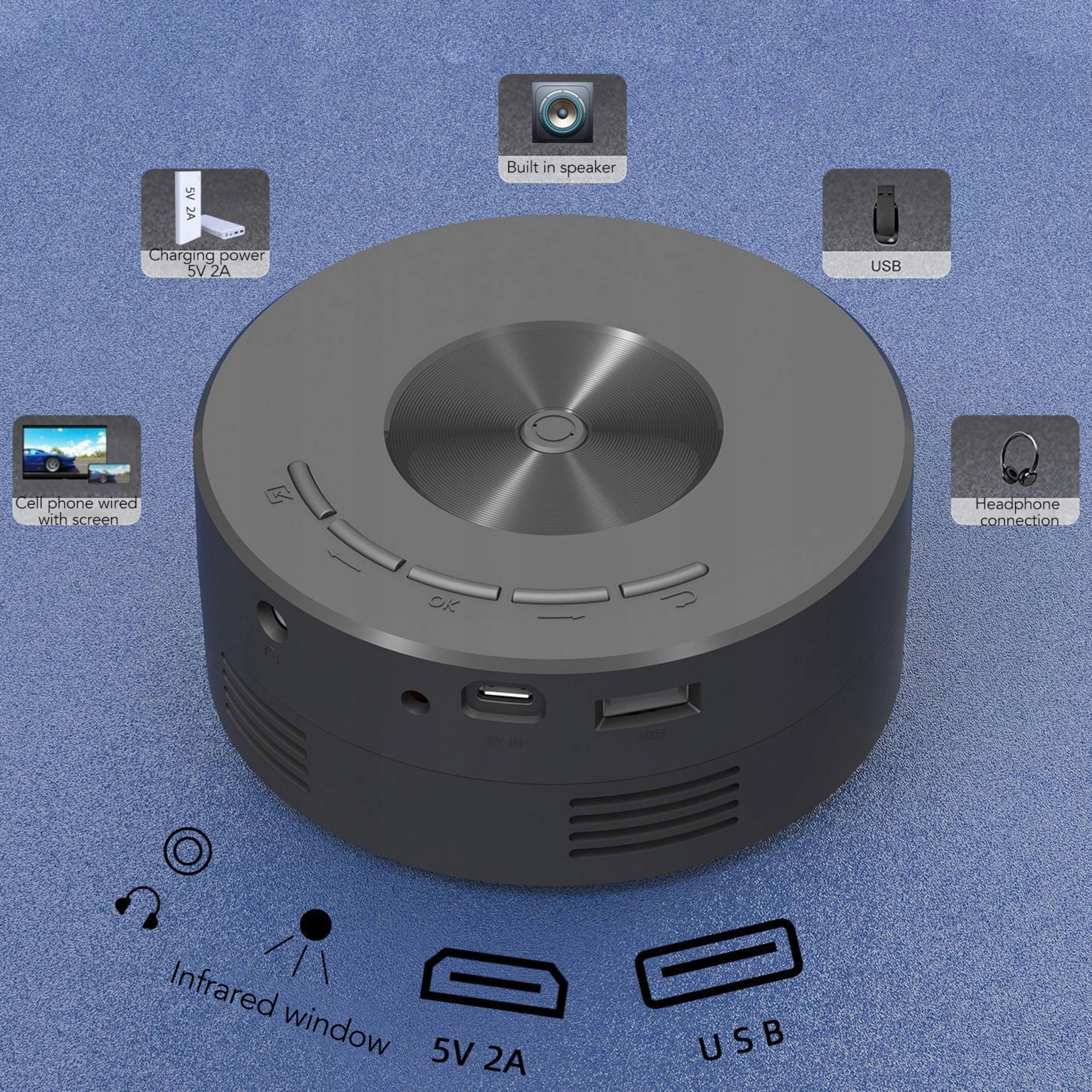 YT200 MINI PROJEKTOR DOMOWY PRZENOŚNY RZUTNIK Model 2610220269111