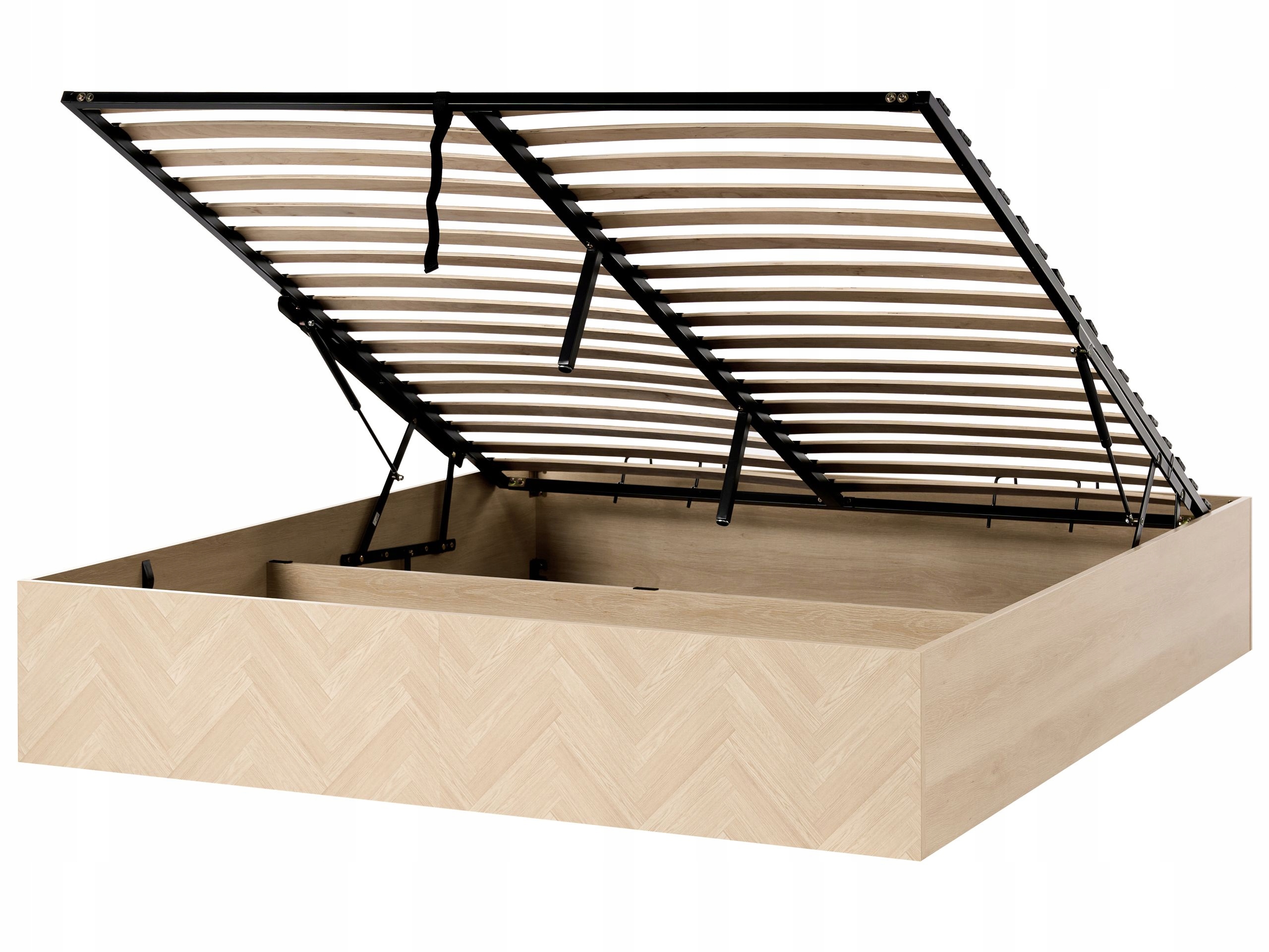 Łóżko z pojemnkiem 180 x 200 cm płyta Mdf jasnobrązowe