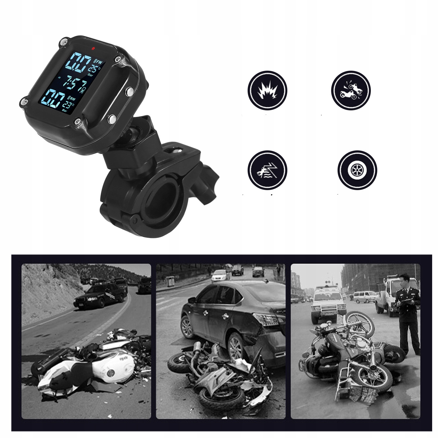 MONITOR CISNIENIA W OPONACH MOTOCYKLOWYCH TPMS Producent code 781791575525