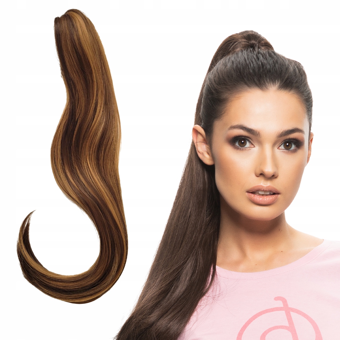 

Kucyk na klamrze 60 cm brąz baleyage #10HM27 Klips