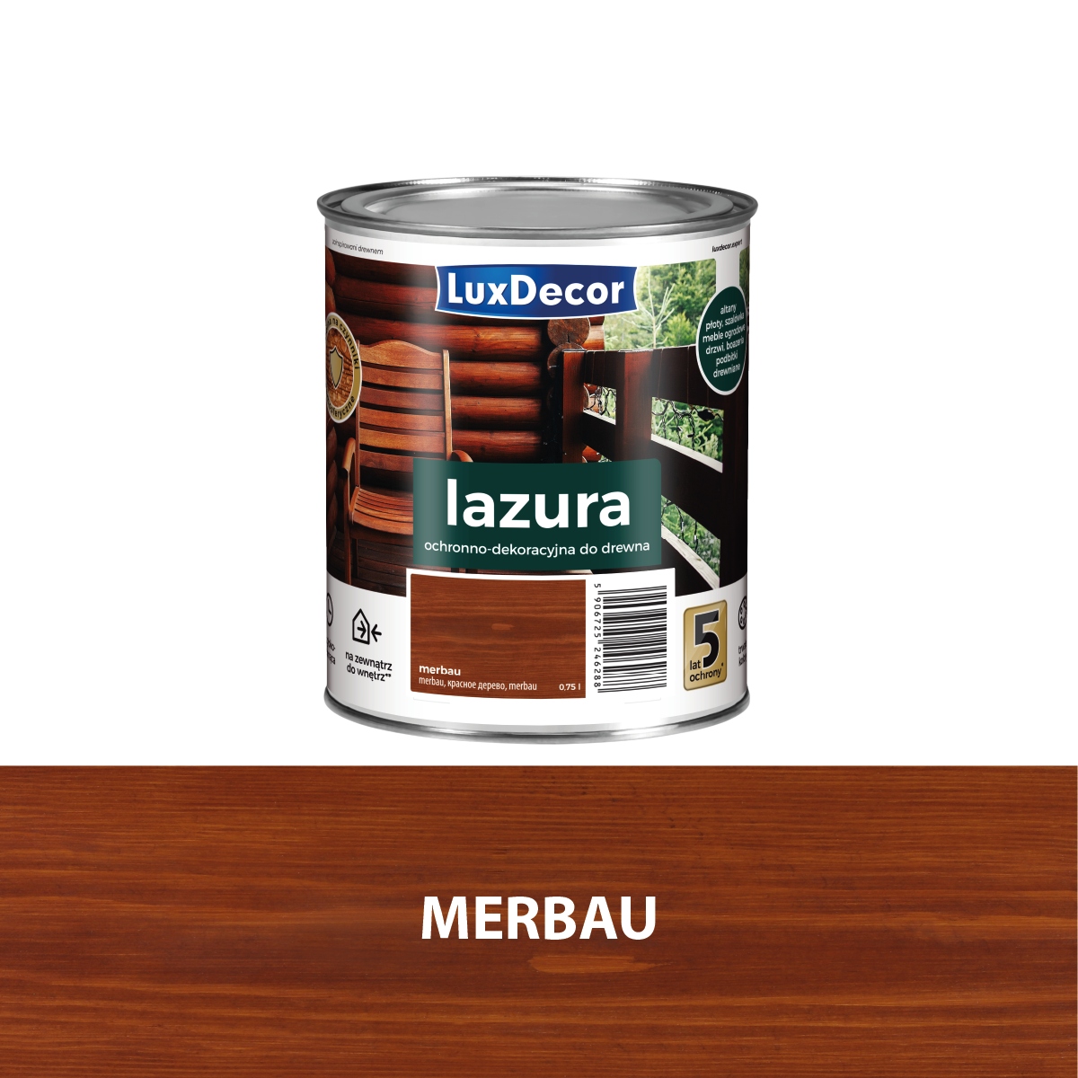 Luxdecor Ochranná A Dekorativní Lazura Na Dřevo 4,5 L Merbau