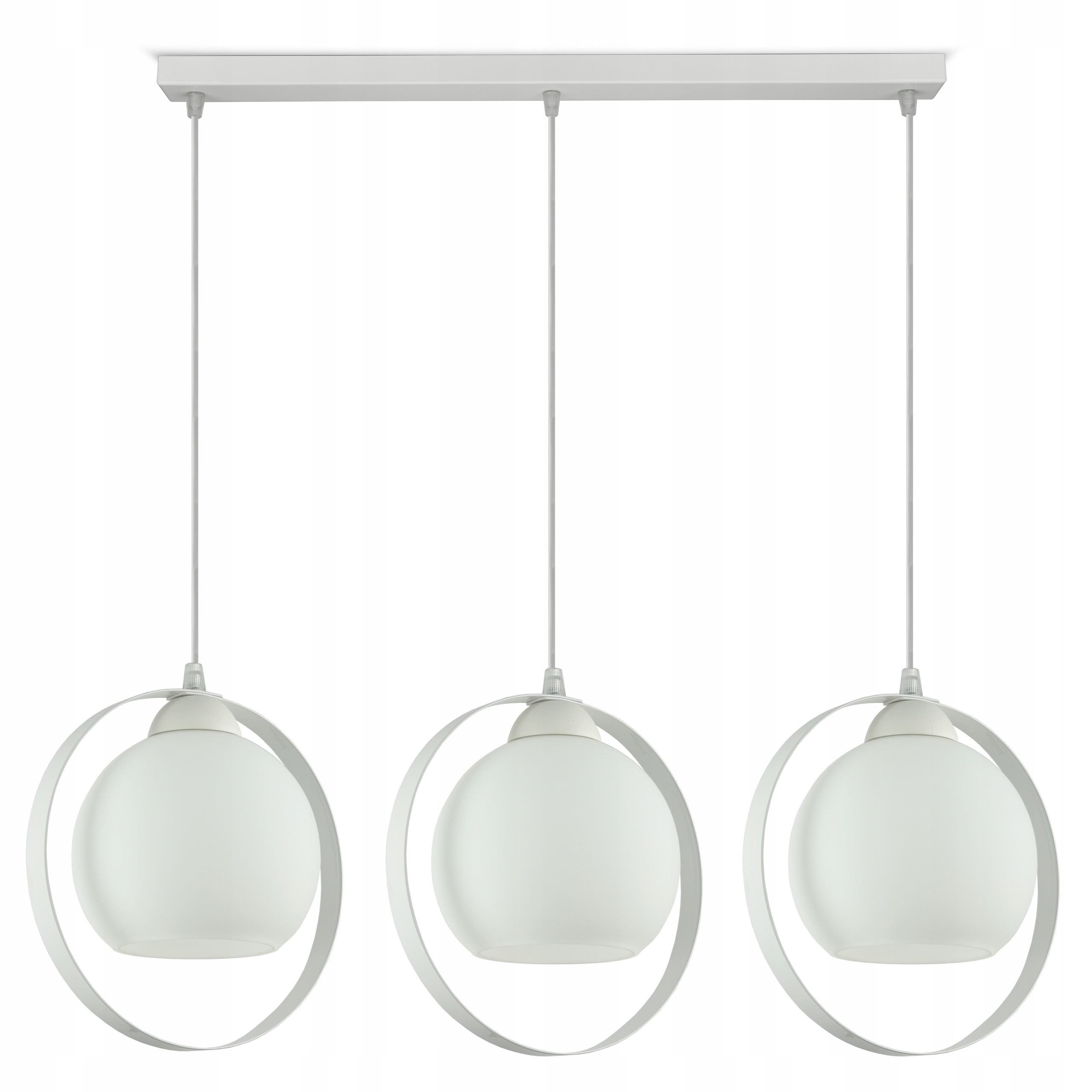 

Lampa Wisząca Żyrandol Biały Szklane Mleczne Kule