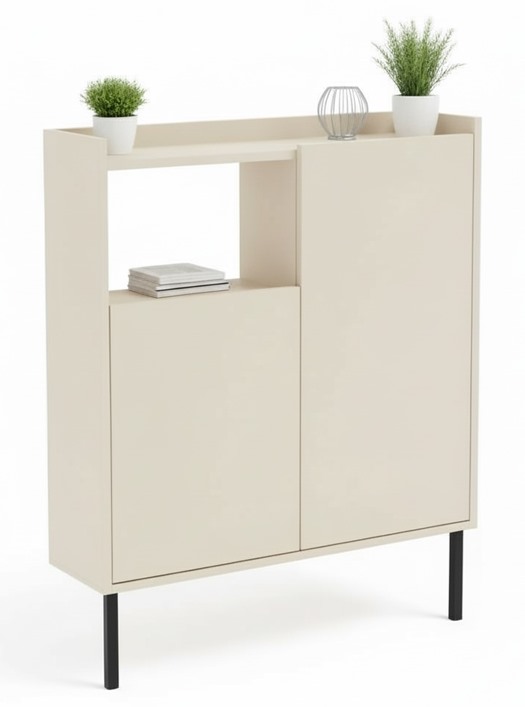 Konzola Nuvia 70 Plate kašmír do chodby 98x70x20 cm, kovové nohy