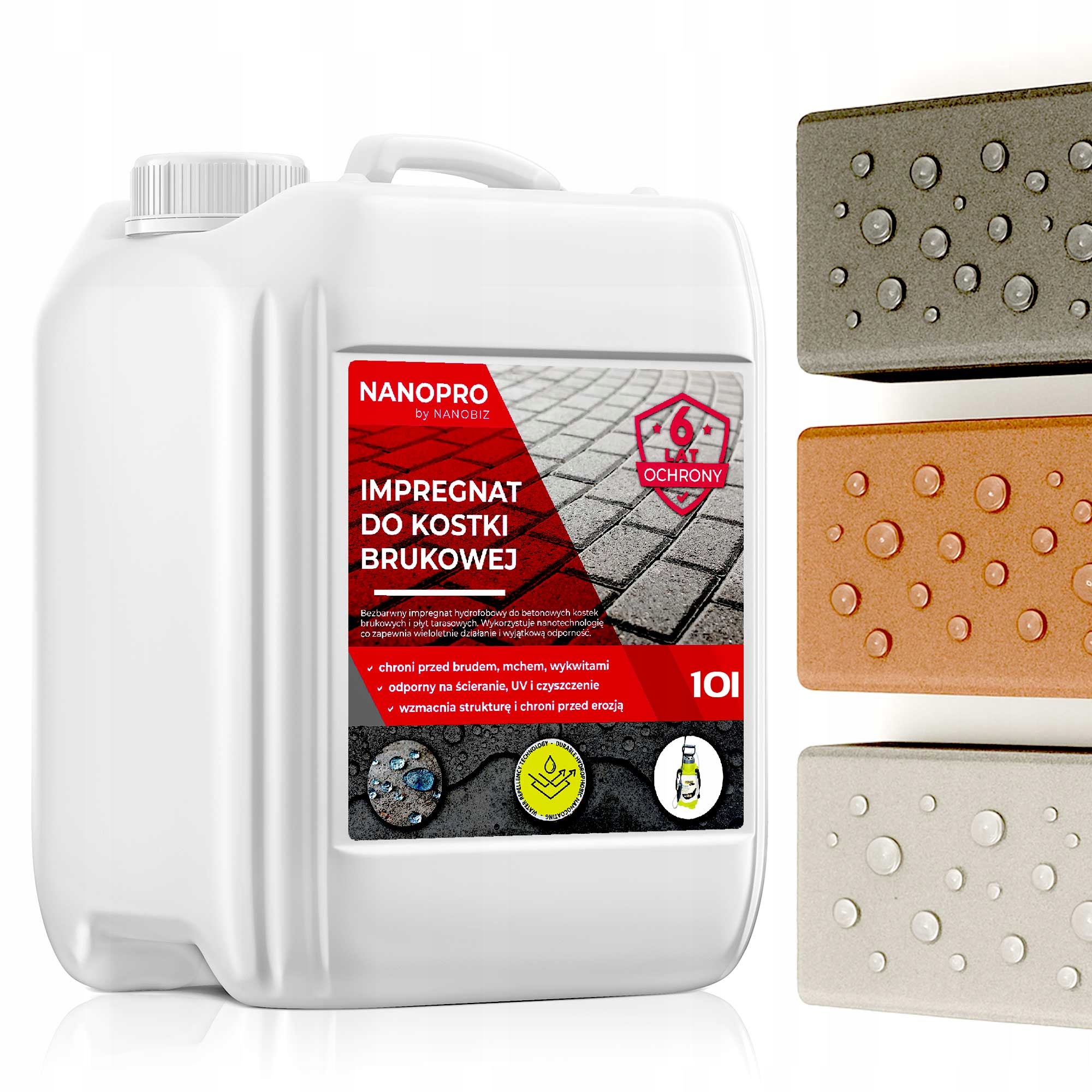Nanopro bezbarvý Impregnat Pro Dlažební Kostky 10L 80 m2 Ochrana po dobu 6 Let