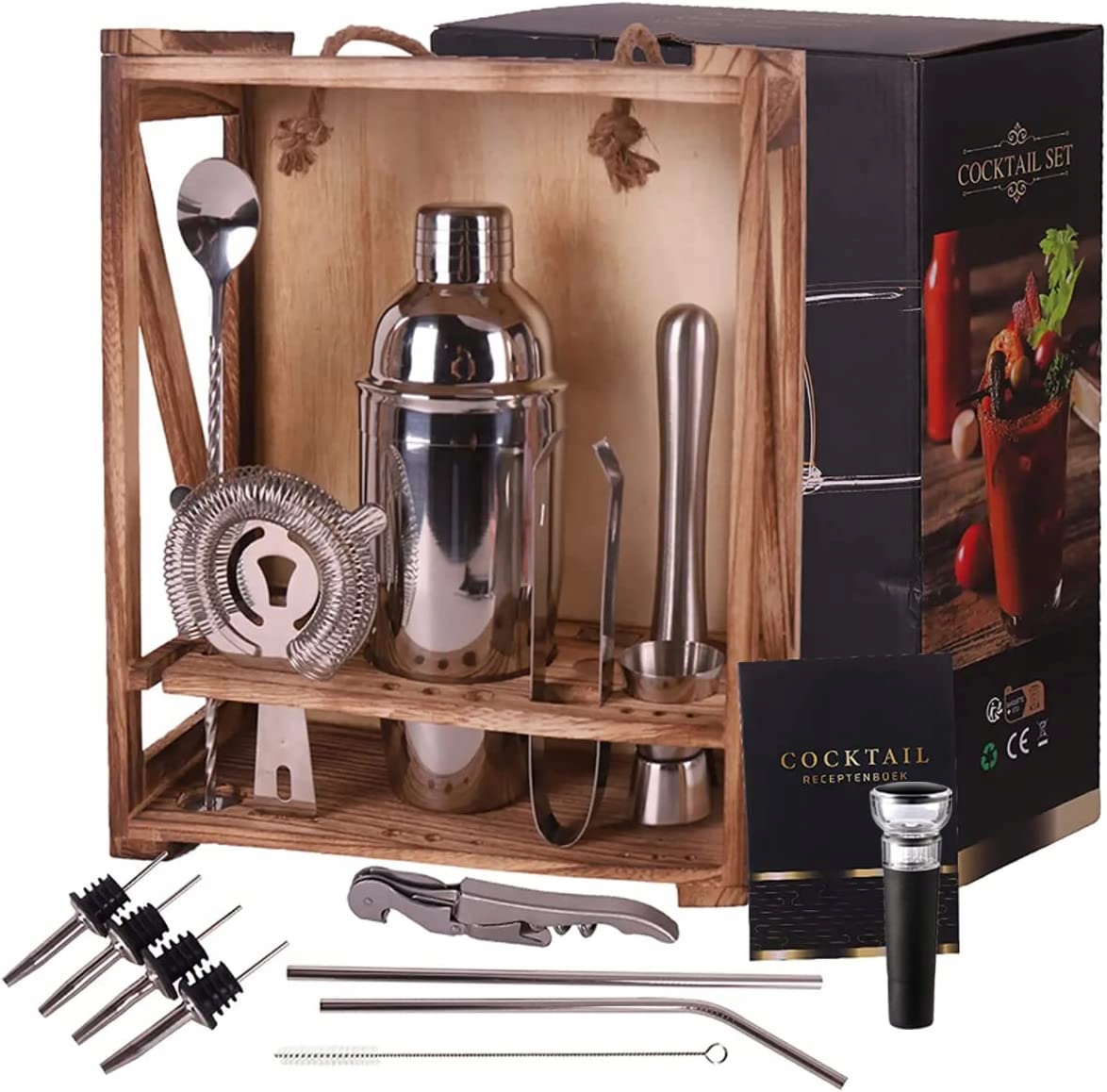 

Shaker Zestaw Barmański Do Drinków Koktajli 18 el.