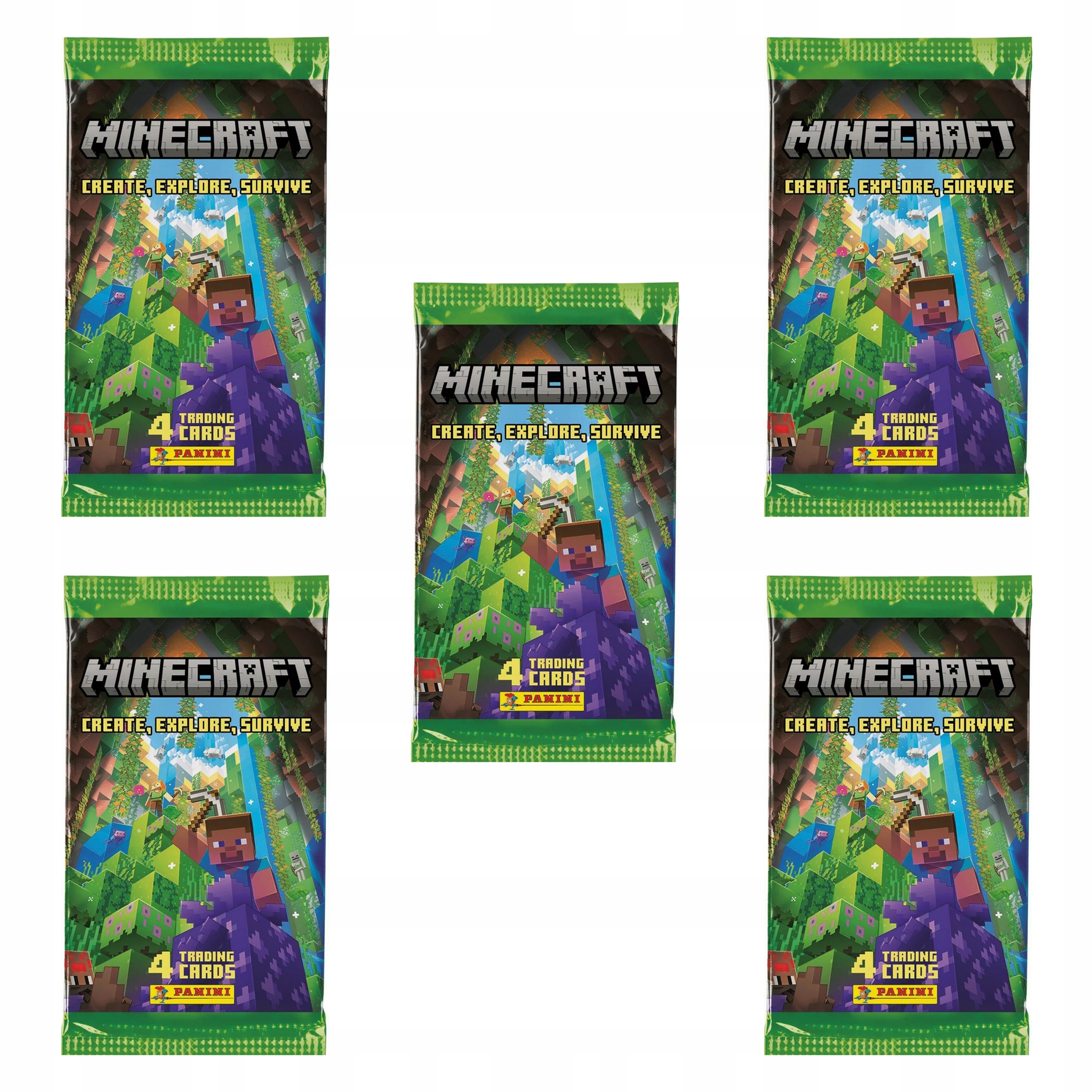 Minecraft saszetki karty Panini Create Explore Survive Mojang do albumu