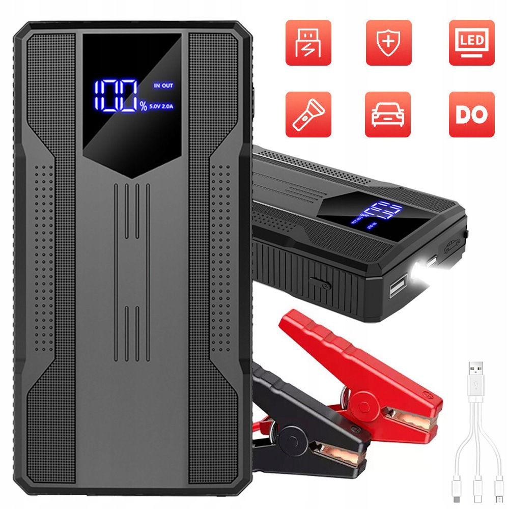 Urządzenie Wielofunkcyjne/jump Starter 800A 6400 mAh Powerbank Akumulator