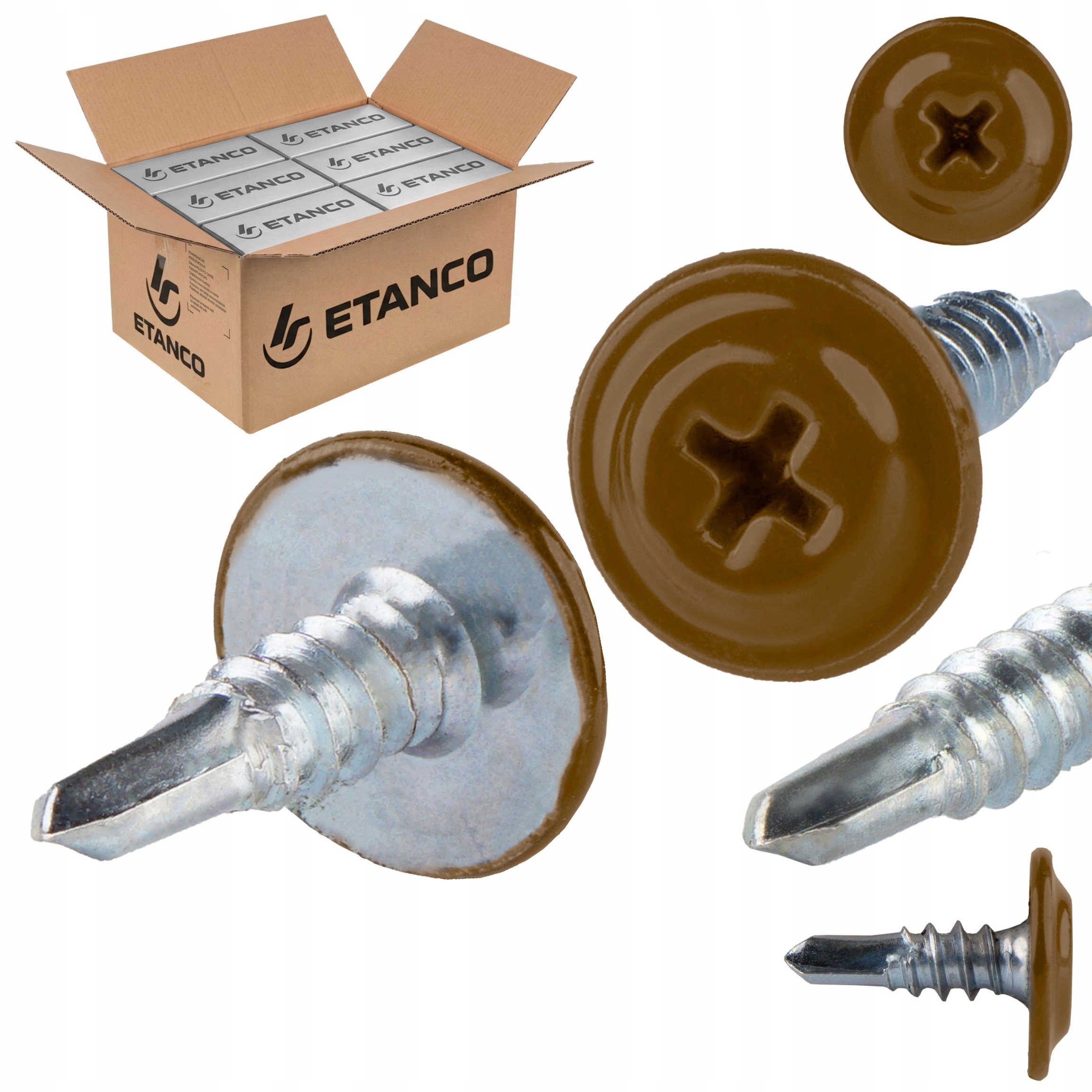 Samorezné podložkové skrutky 4,2 x 13 mm Ral 8003 2000 ks Etanco Gm-b