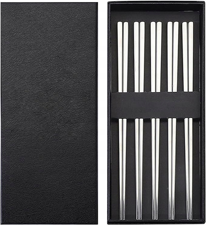 Sada Tyčinek Na Sushi 10 Párů Pouzdro Z Nerezové Oceli Elegantní