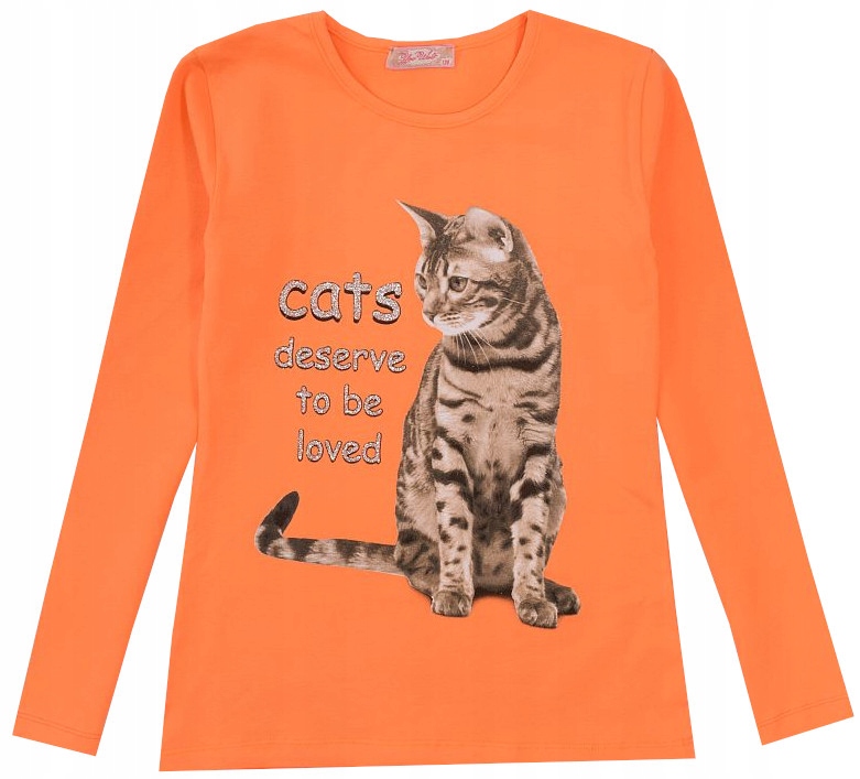 

Bluzka Tunika Bawełna Długi Rękaw Kot 140 H206E