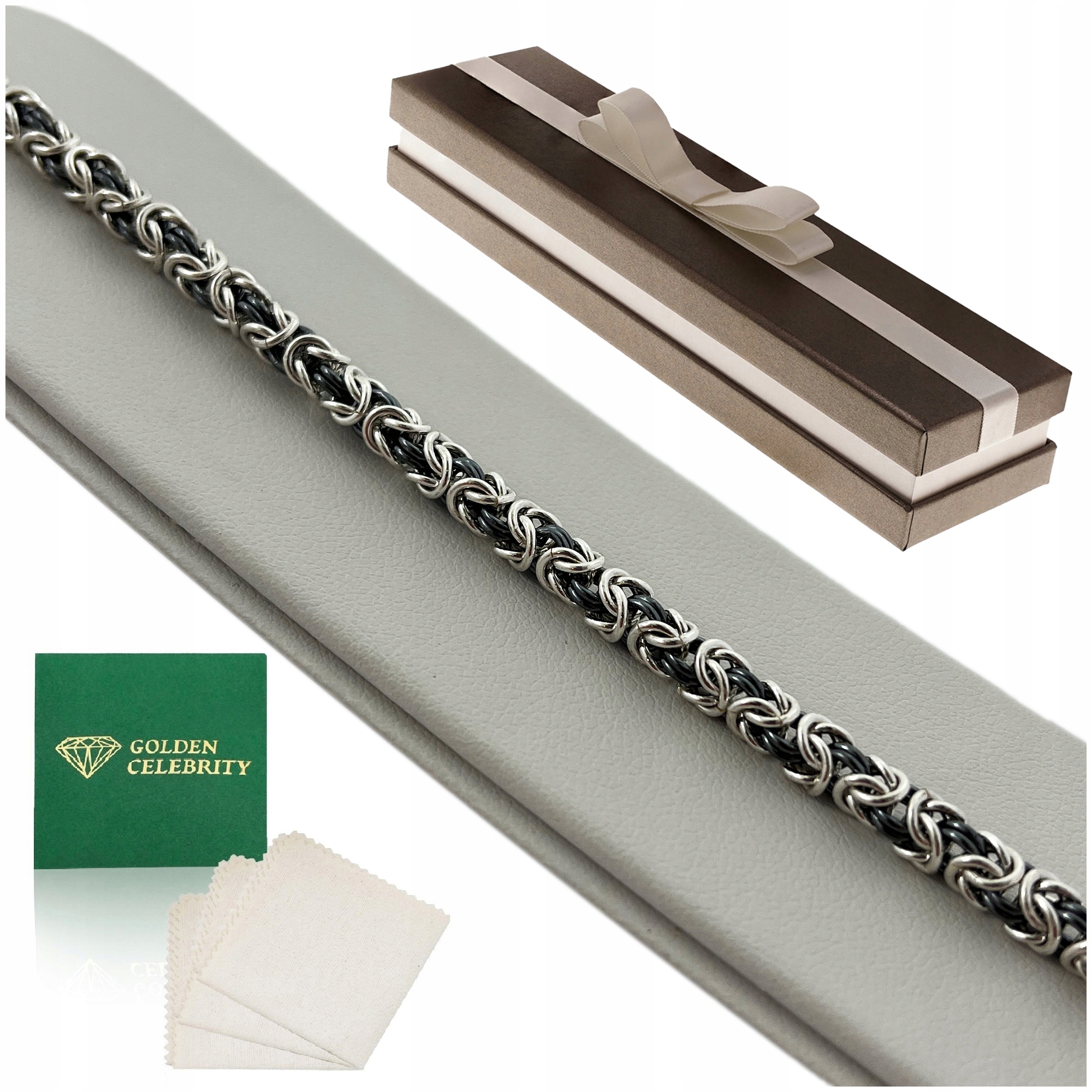 Stříbrný Dámský Náramek Královská Vazba 21cm/4mm 925 Dárek Pro Ni