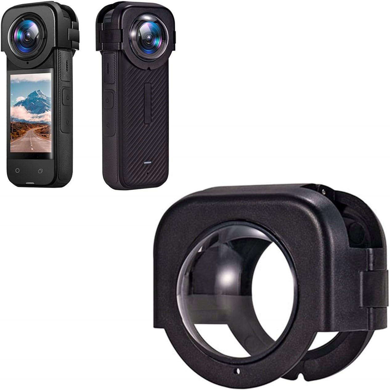 OSŁONA OBIEKTYWU 9H DO INSTA360 X4 AKCESORIU OCHRONNE RAMKA SZKŁO HARTOWANE
