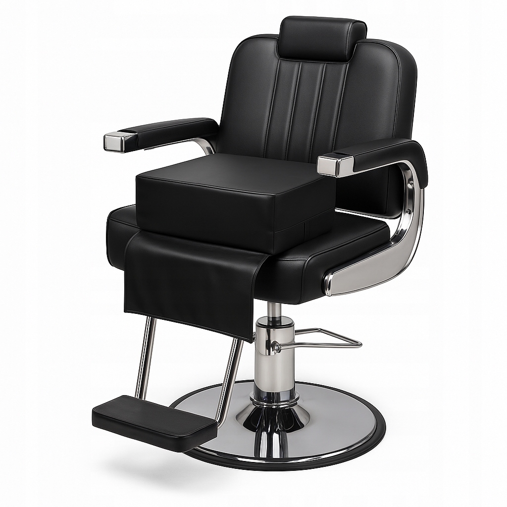 Siedzisko Dziecięce Na Fotel Fryzjerski Czarna Pufa Do Salonu SOLIDNE MOCNE Marka Ponik's