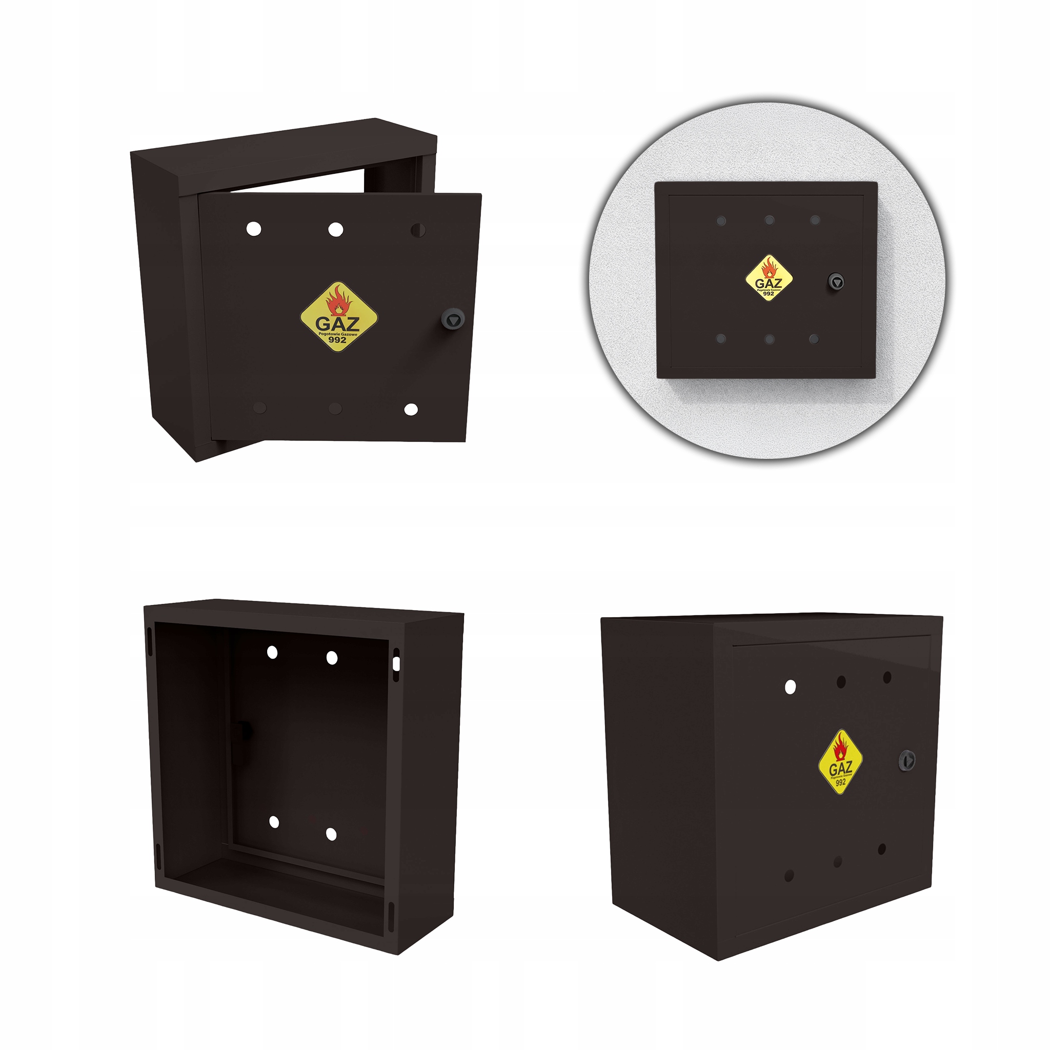 Plynová Skříňka 40x40x25 Bronz Šedá Skříňka Na Plynový Ventil Ocelová