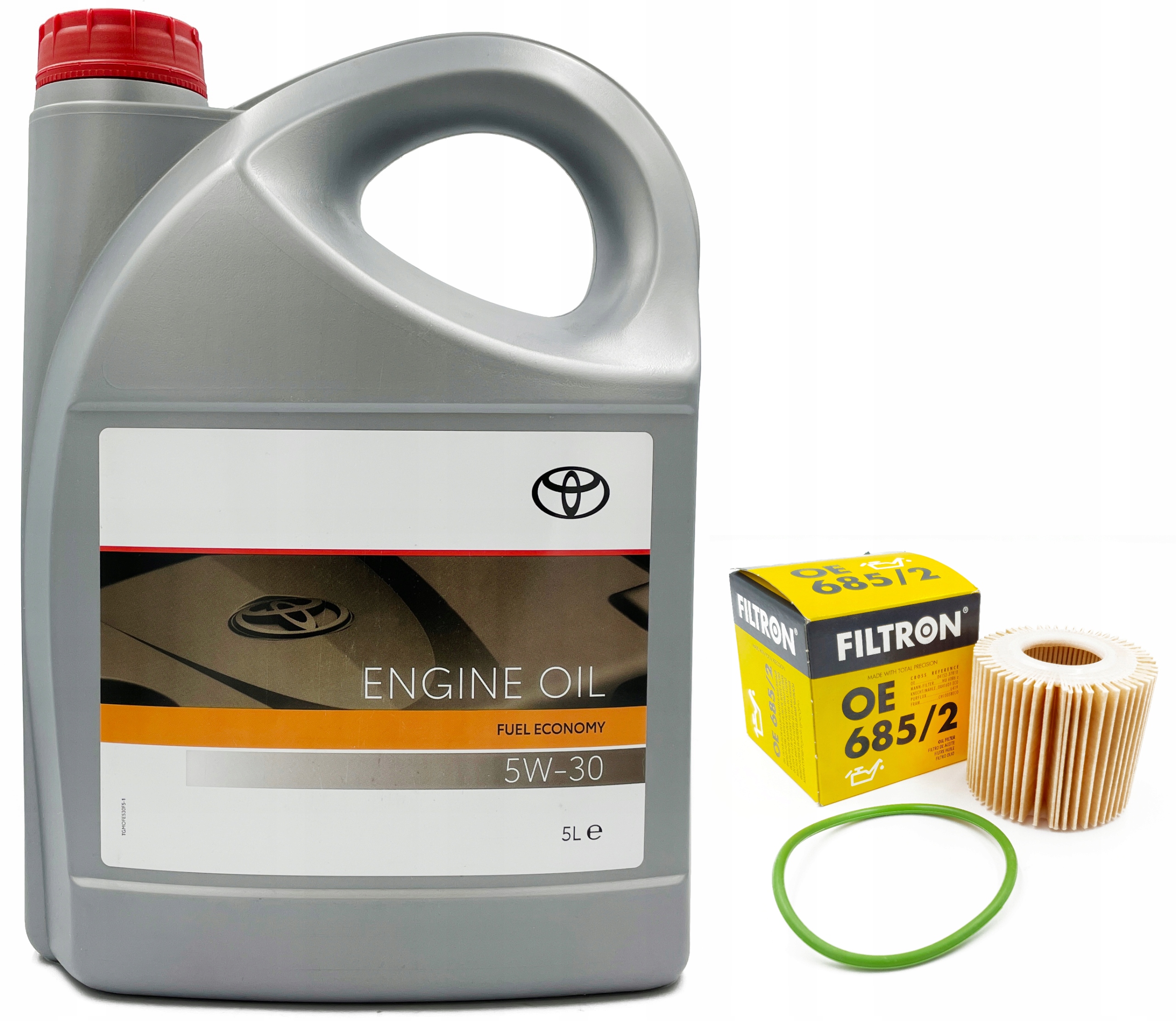 Sada olejových filtrů Filtron OE685/2 s olejem Toyota 5W30 5L