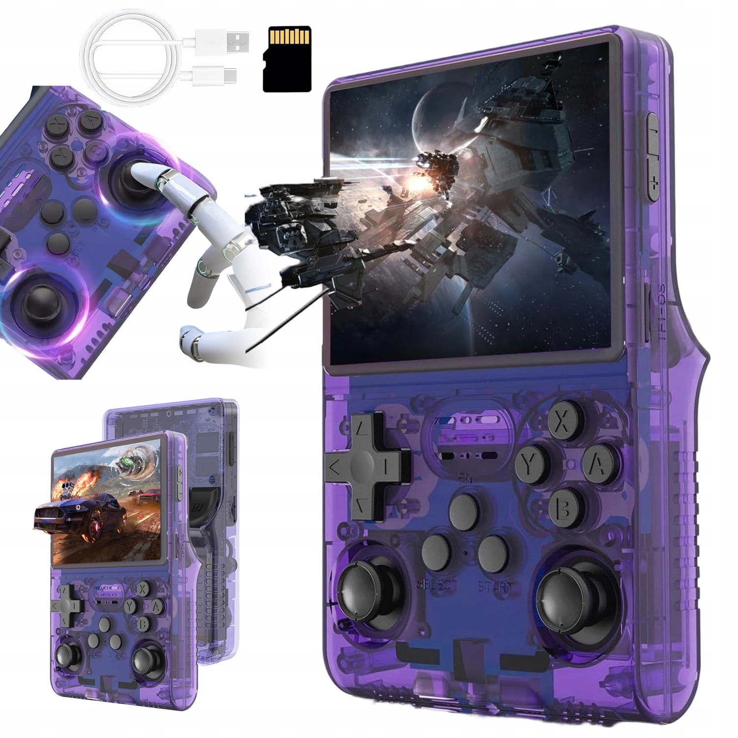 R40S Pro Przenośna Konsola Do Gier Retro 256G 30000GIE Hd Ips Ekran 640*480