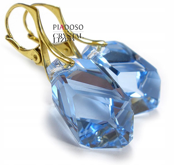 Krystaly Krásné Náušnice Zlaté Stříbro 22Sp