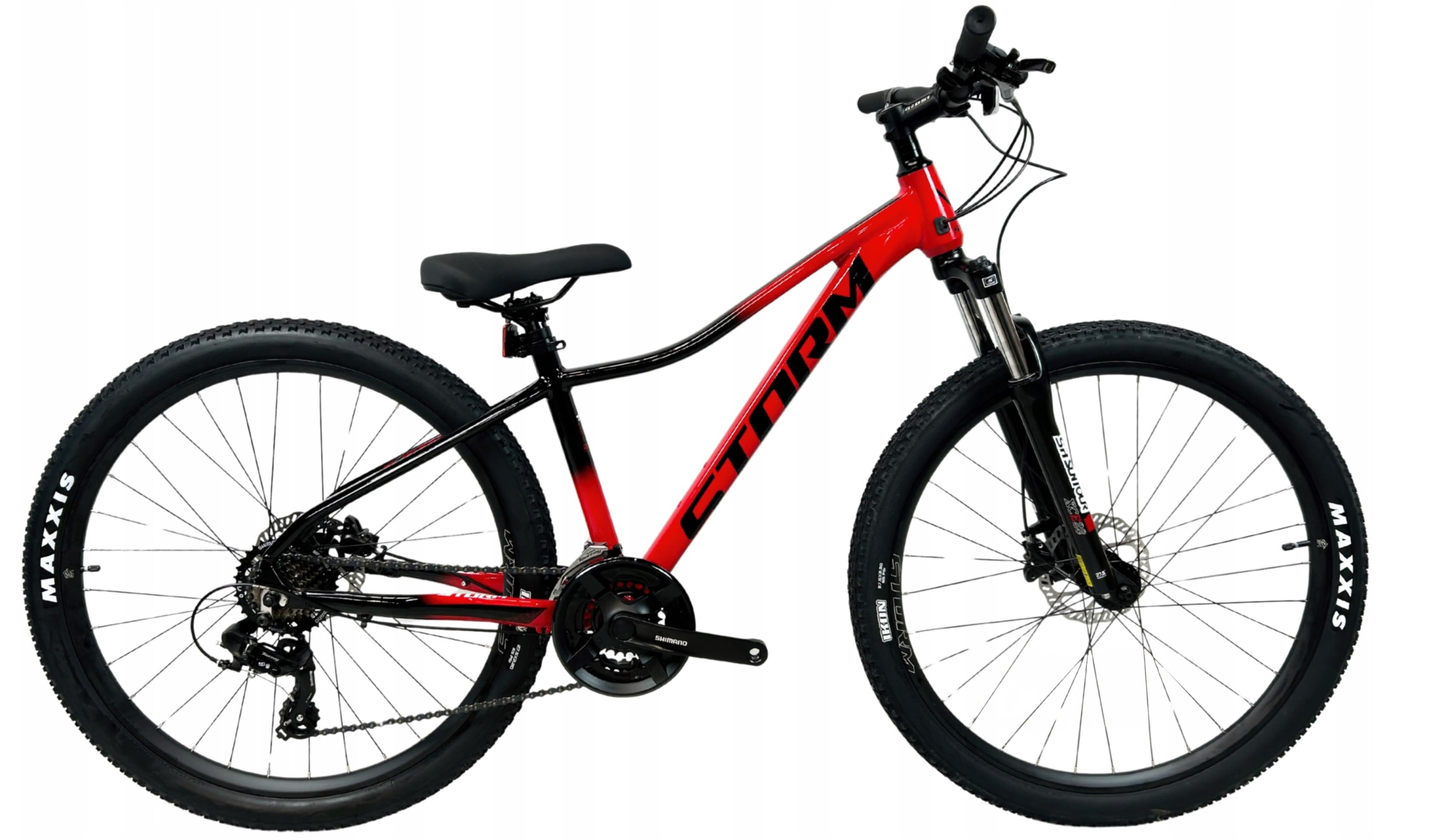 Rower 27,5 Storm Mtb Shark 2.0 M Tourney 3x7 2HT 15" czerwono-czarny