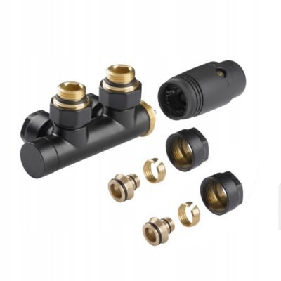 

Zawór termostatyczny Czarny Mat typu Duoplex