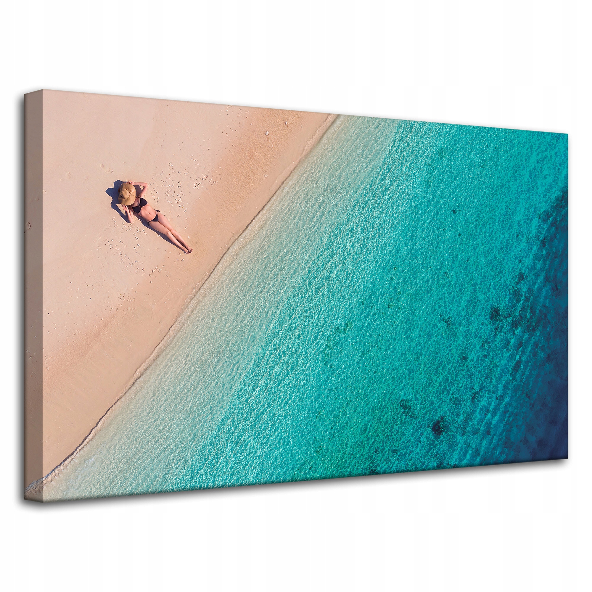 Obraz na plátně Žena opalující se na pláži 80x50 cm
