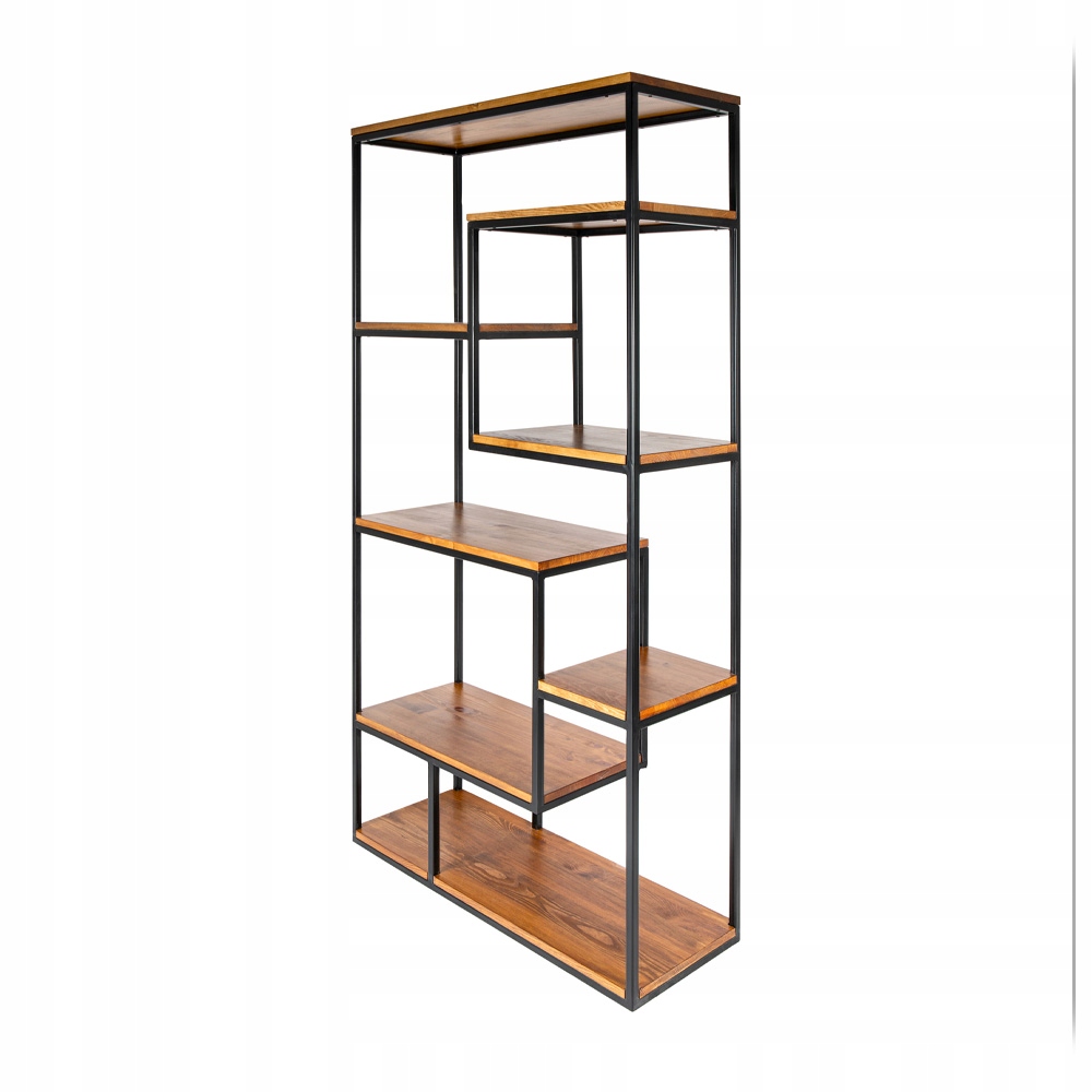 REGAŁ Stojący DREWNIANY INDUSTRIALNY Loft 200cm Drzwi brak