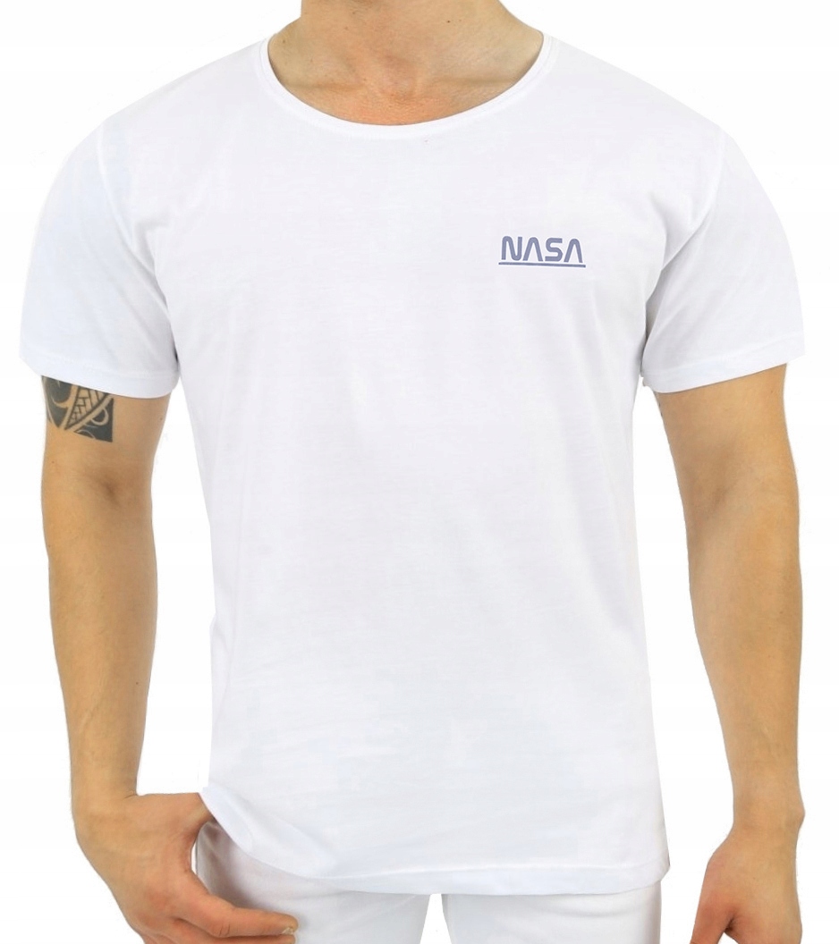 

T-shirt Męski Koszulka Znaczek Nasa Elastan Jakość