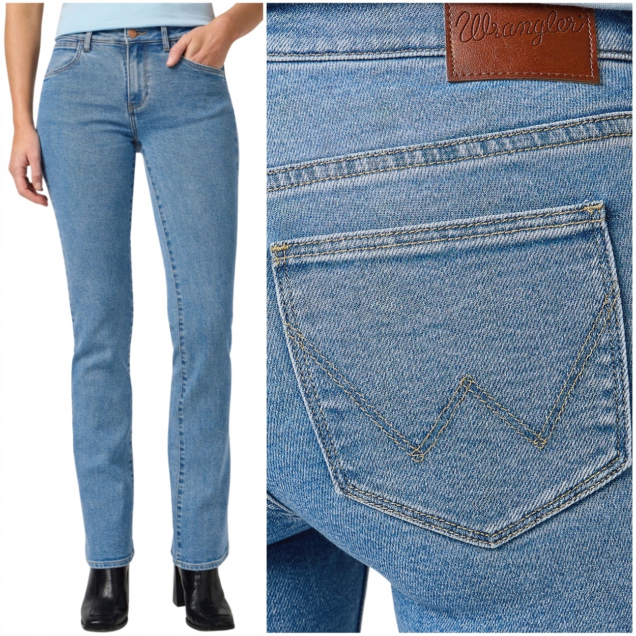 Wrangler Bootcut Stonewash rozšiřitelné dámské džínové kalhoty W30 L32