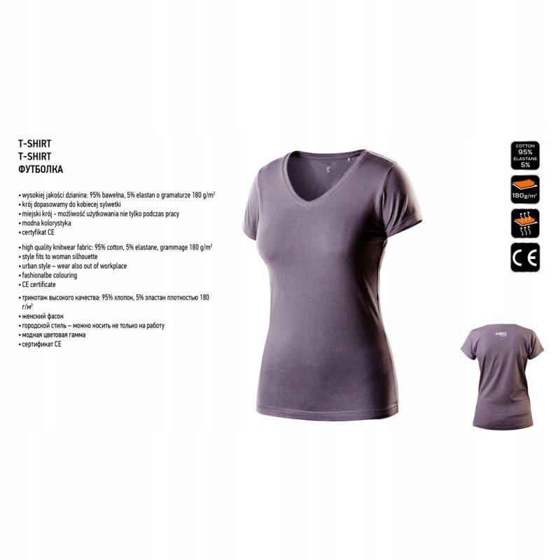 NEO 80-610-L T-SHIRT DAMSKI ROBOCZY CIEMNOSZARY R. L Marka Neo Tools