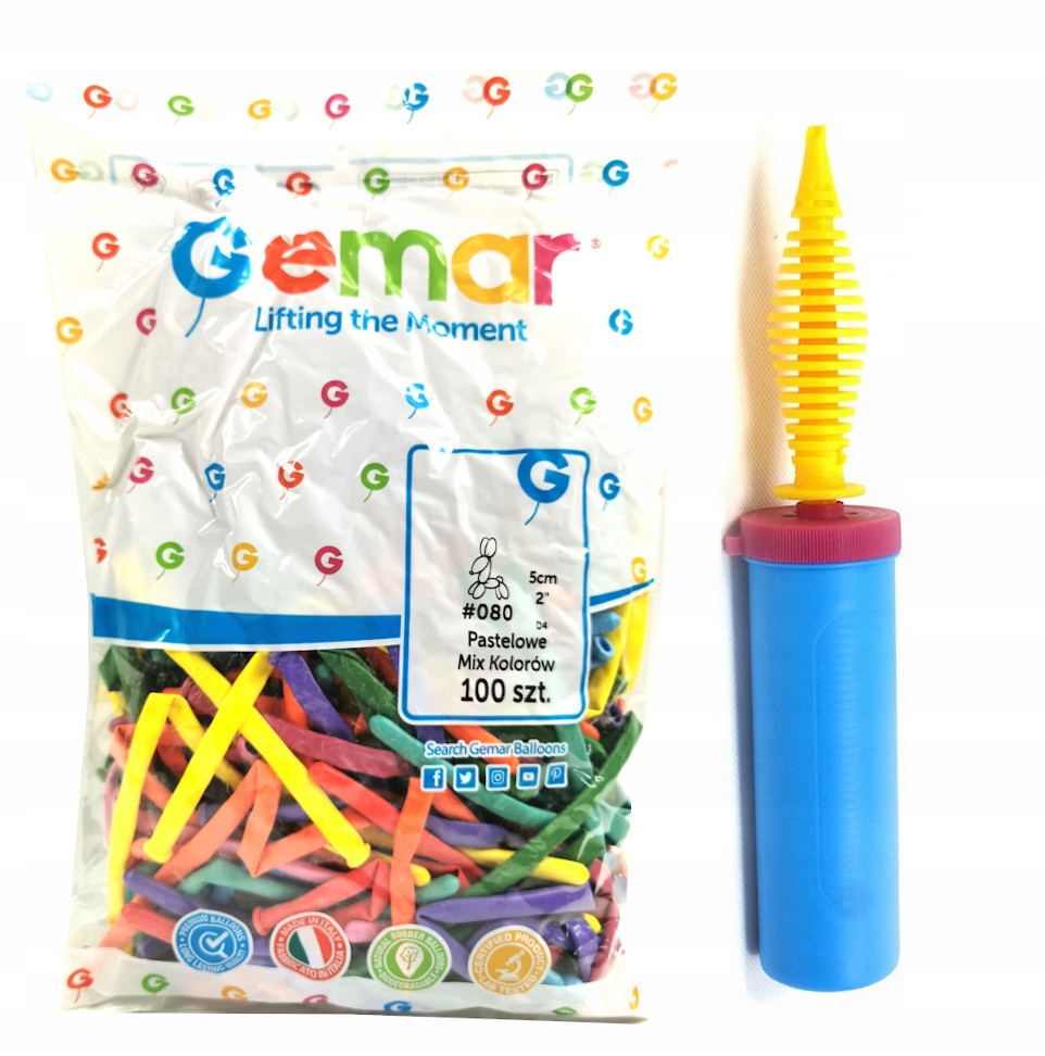 BALONY DO MODELOWANIA RURKI 100 SZT + POMPKA