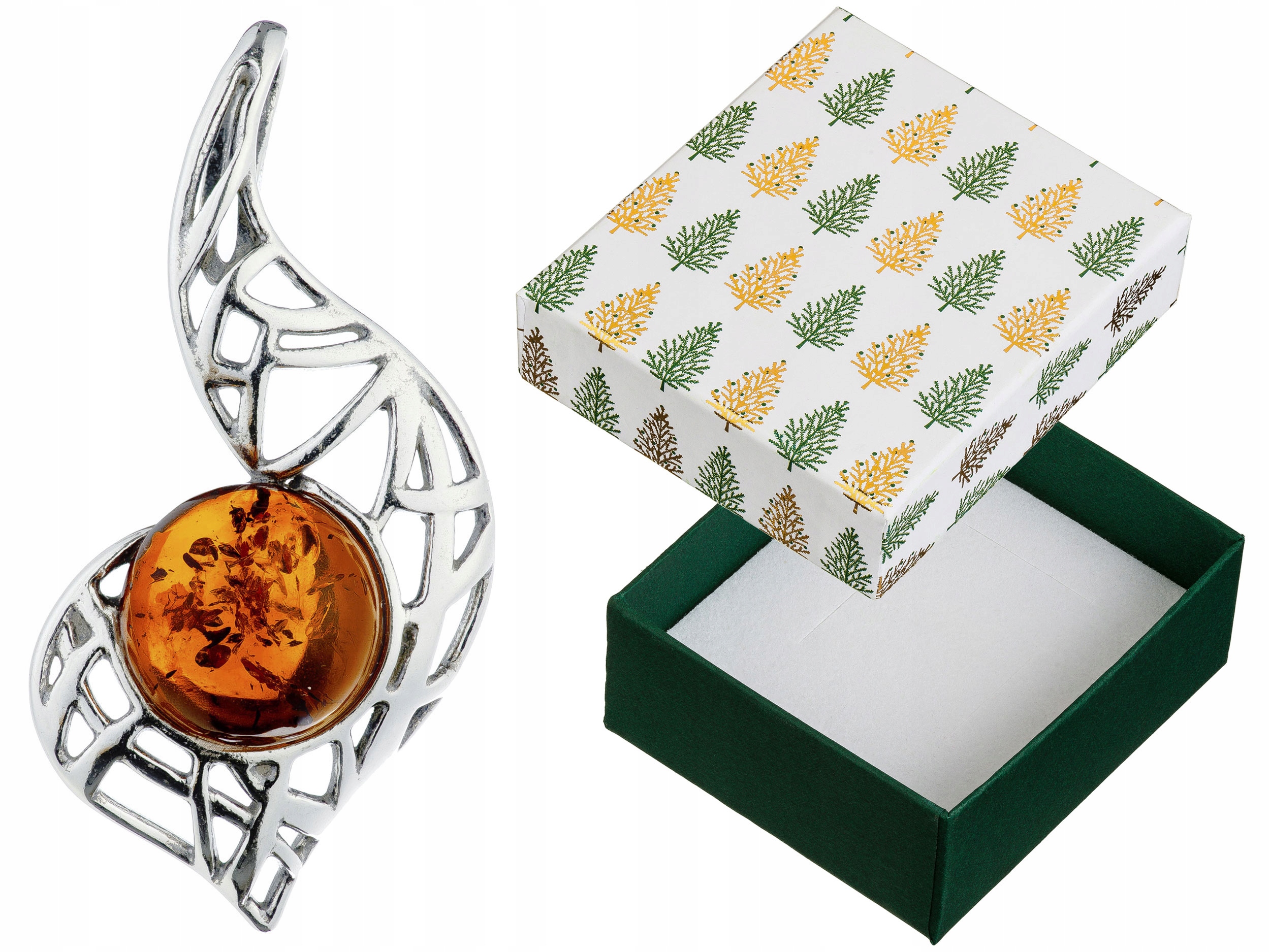 Velký stříbrný přívěsek s jantarem Oxidovaný stříbrný přívěsek 925