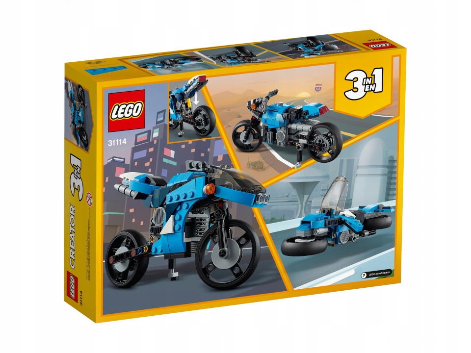 LEGO CREATOR 3W1 31114 MOTOR MOTOCYKL ŚCIGACZ MOTO Marka LEGO