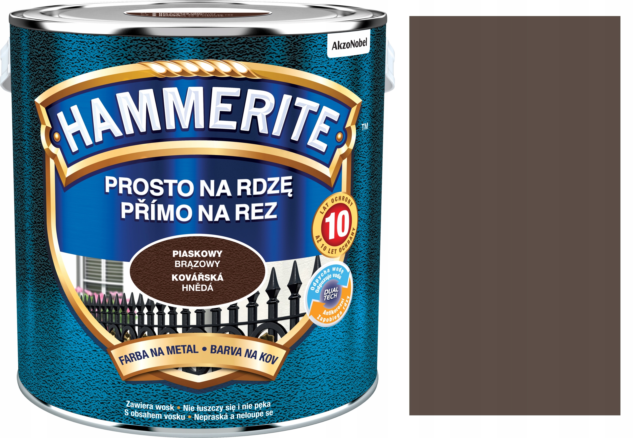 Hammerite Barva Na Kov Přímý Nanášec Rez Pískově Hnědá 2,5 L