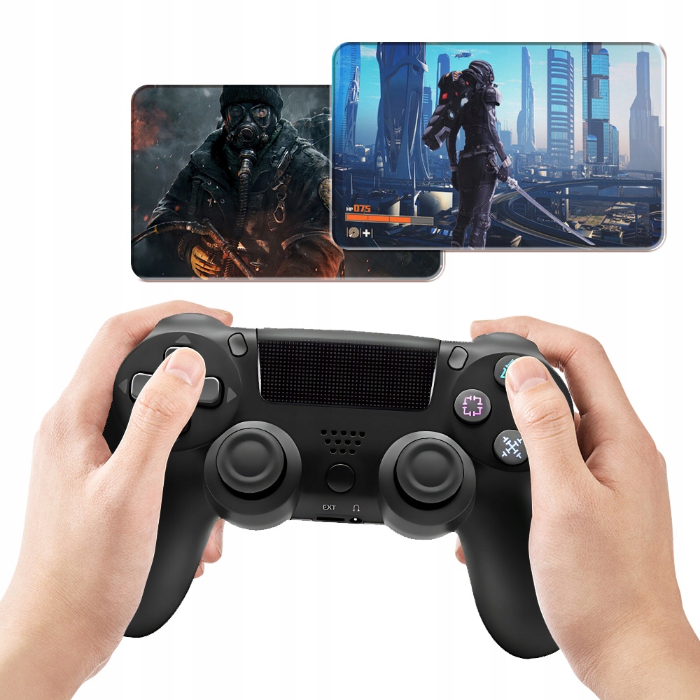 Ovladač Pro PS4 Pad Doubleschock Vibrace Nový Tvor PC/P5/P4 Černý
