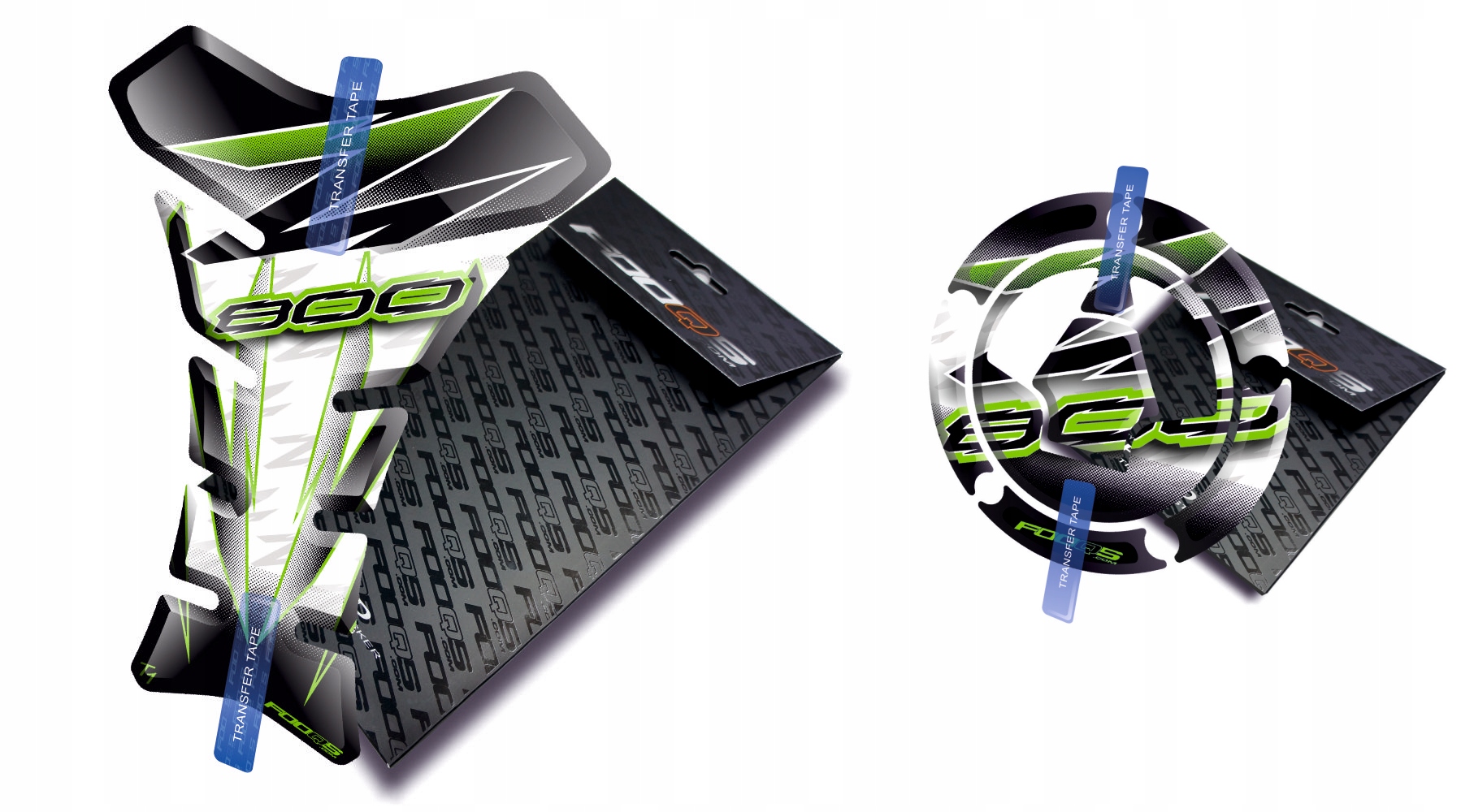 Tank-pad Cap-pad od firmy Fooqs pro Kawasaki Z-800 Bílá Zelená