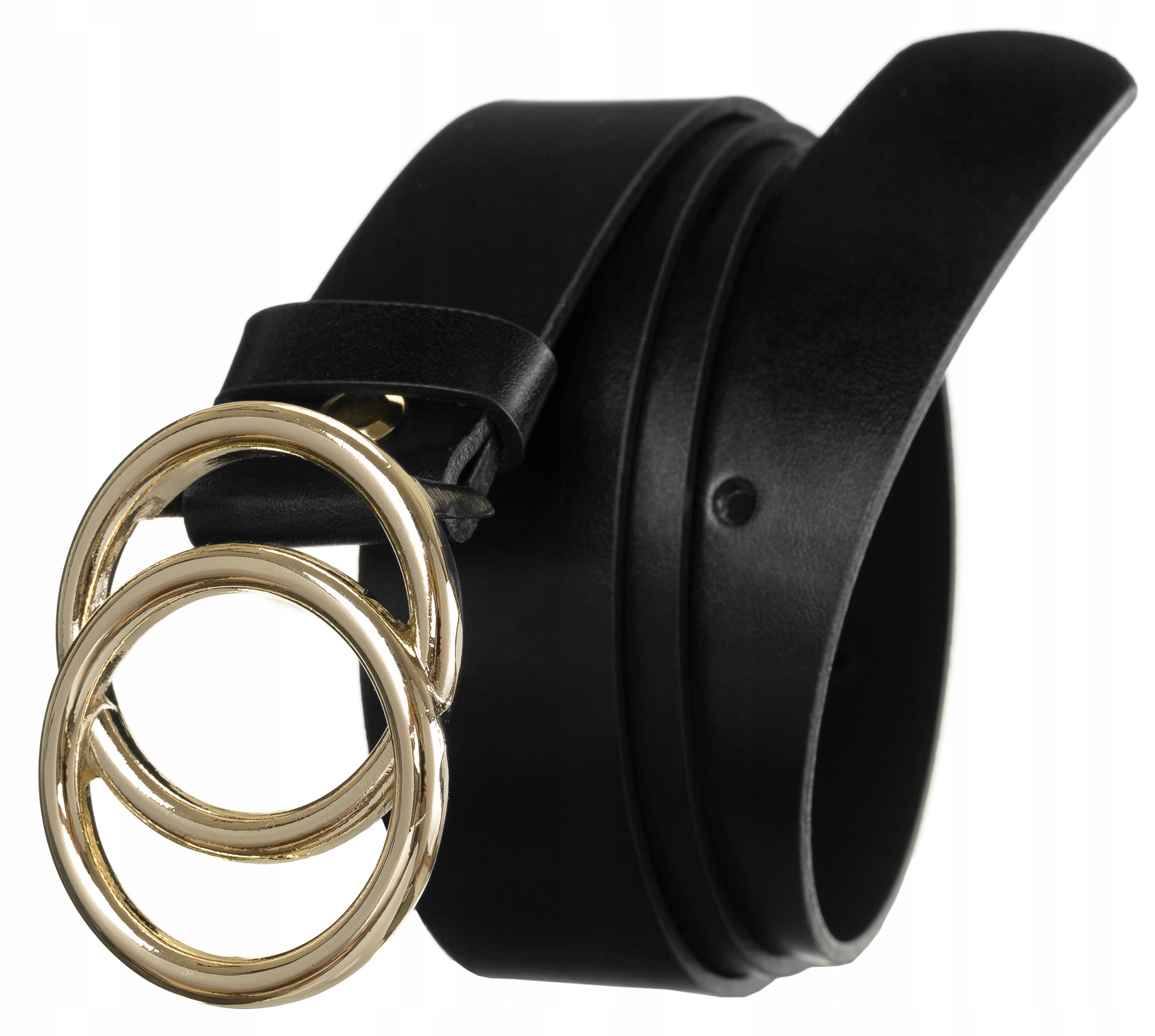 

Czarny pasek do spodni Rovicky na bolec damski Hq