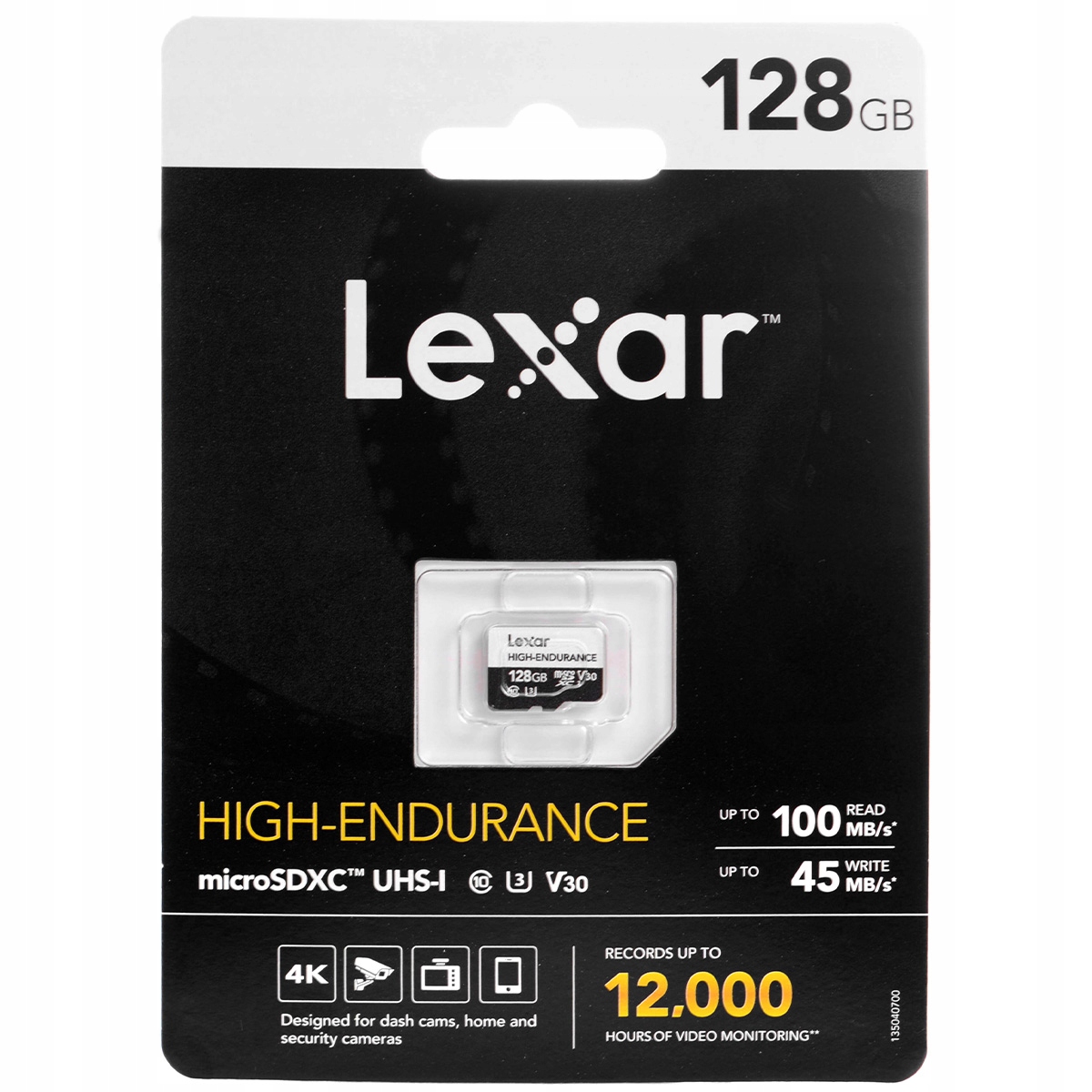 Karta pamięci micro SDXC Lexar High-Endurance 128GB odczyt do 100 MB/s Stan opakowania oryginalne